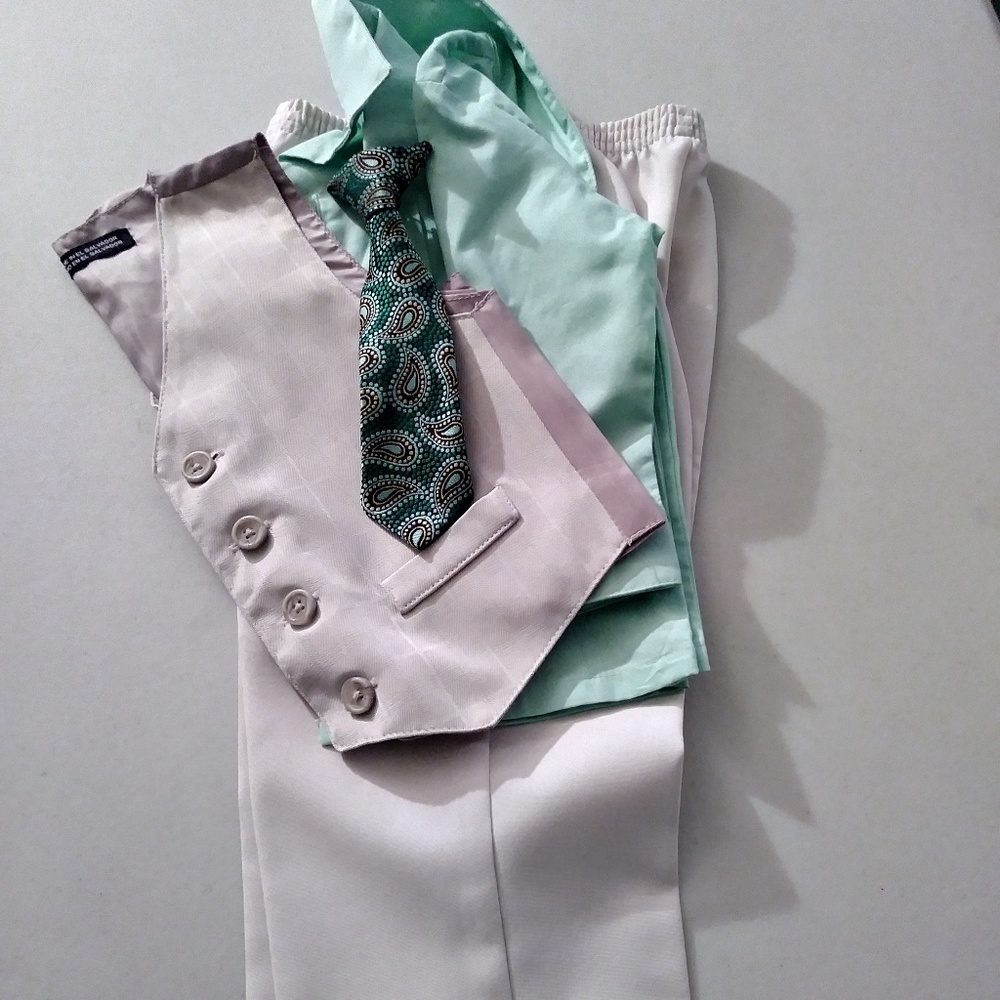 Boys dress pants and vest